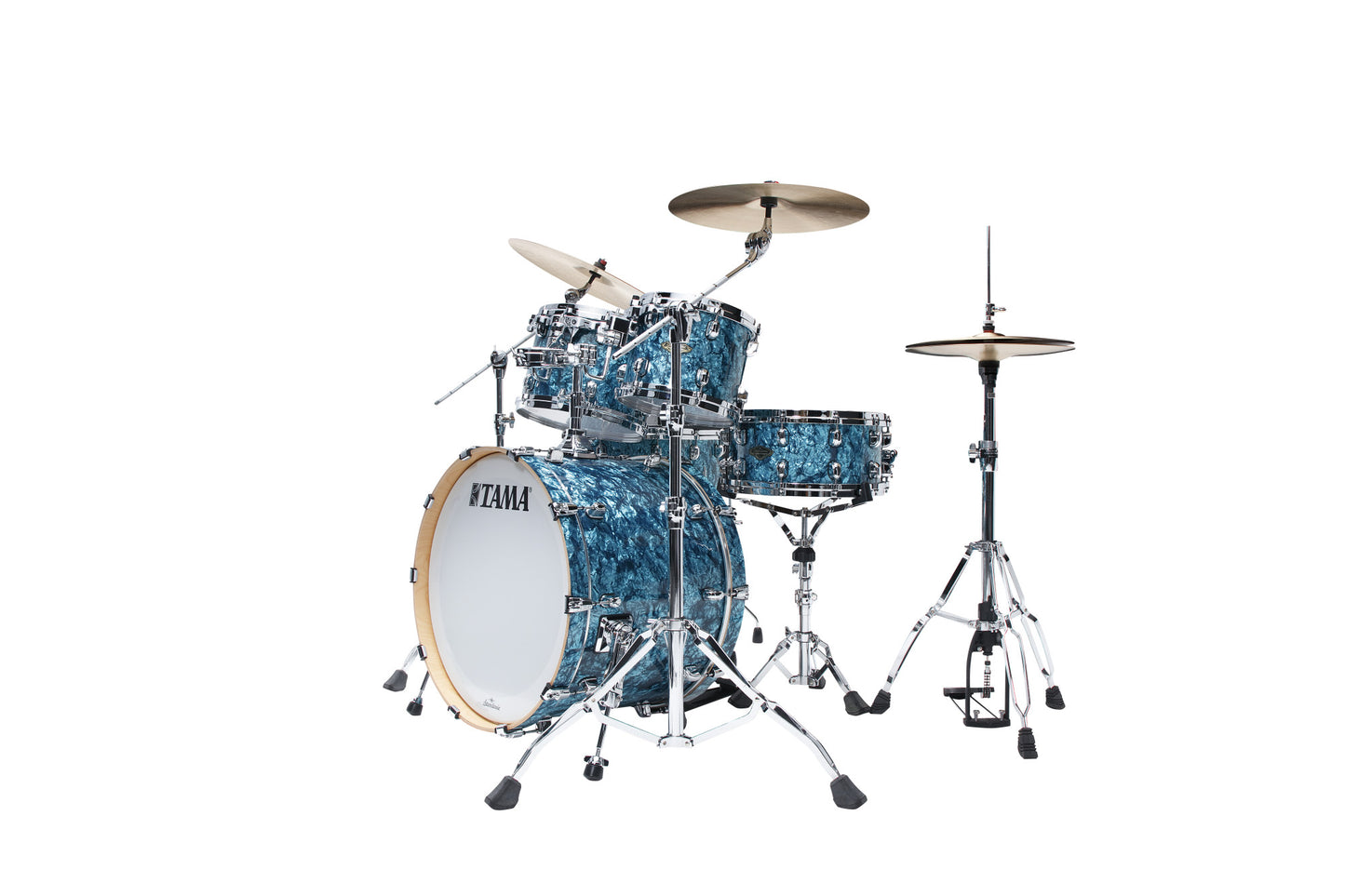 TAMA Starclassic Walnut/Birch Duracover Wrap Shell Kit 5 teilig - Turquoise Pearl/Chrom HW
