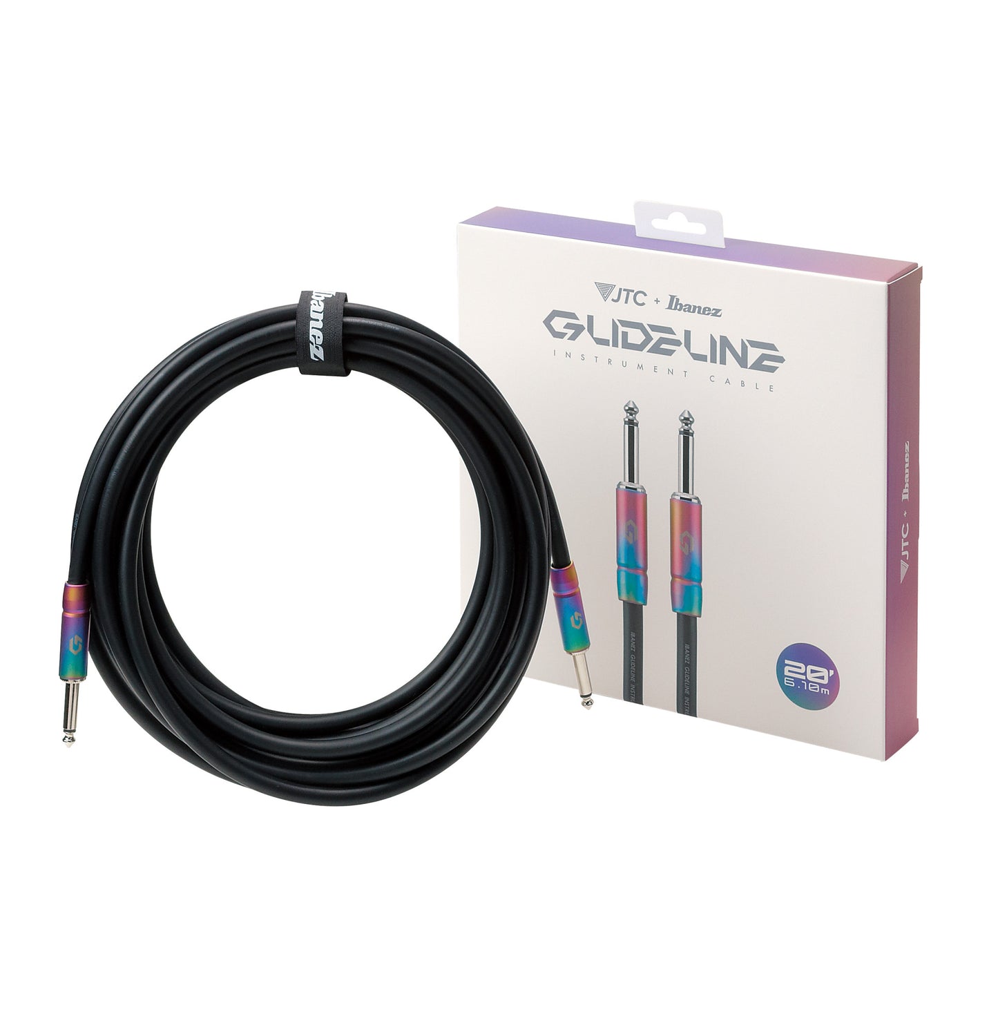 IBANEZ GLIDELINE Serie Instrumentenkabel 6,10 m 2 gerade Stecker, schwarz