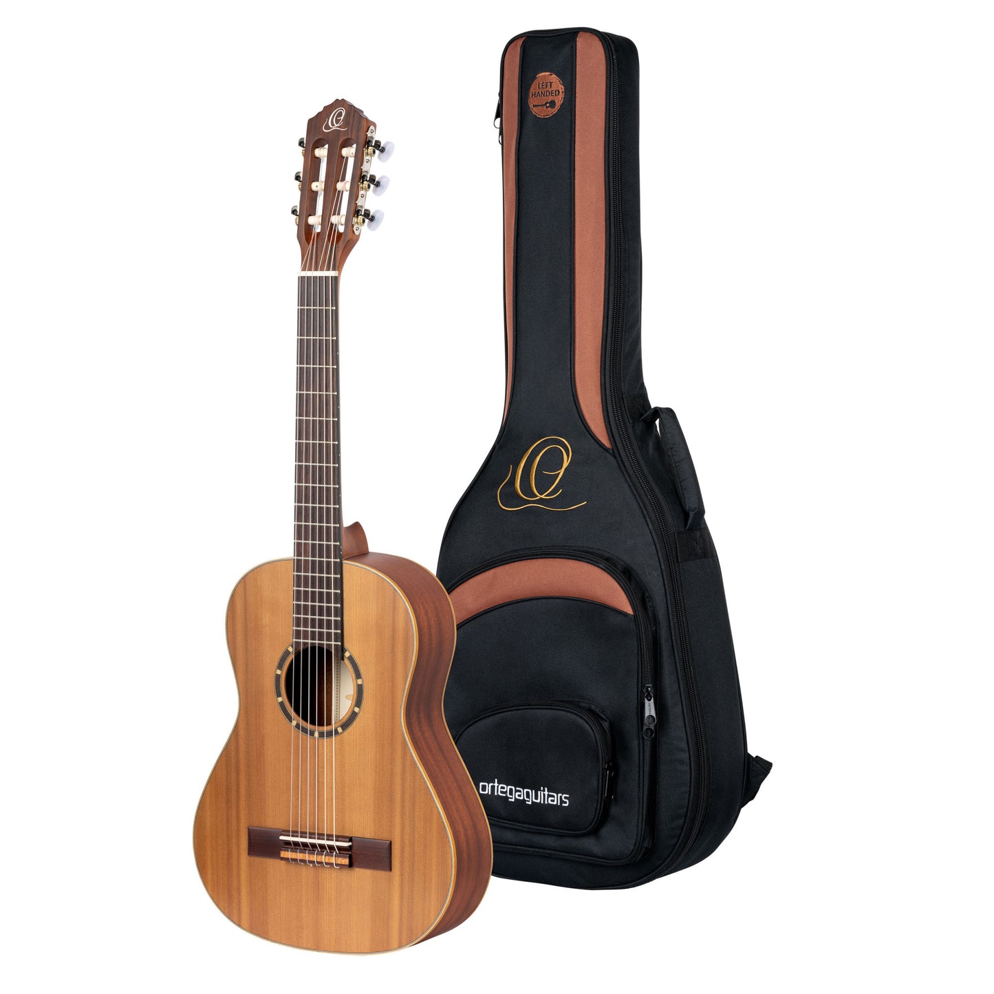 ORTEGA Family Series 1/2 Konzertgitarre 6 String Lefty - Zeder / Mahagoni Natur + Bag