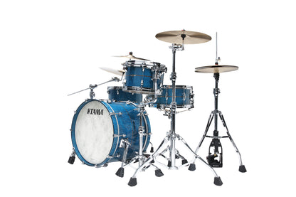 TAMA STAR Maple Shell Kit 3 teilig - Ocean Blue Curly Maple/Chrom HW