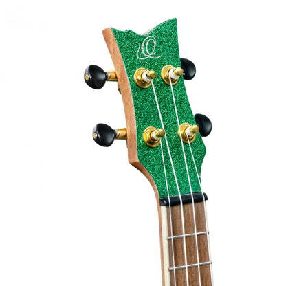 ORTEGA Element Serie Konzert Ukulele 4 String - Spruce / Catalpa Metallic Green + Bag