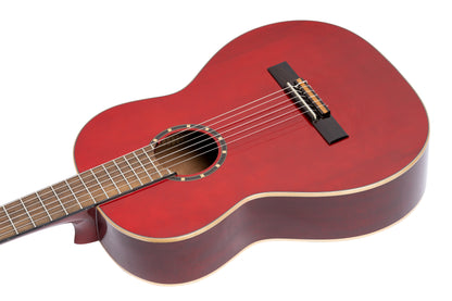 ORTEGA Family Series 4/4 Classical Guitar 6 String Lefty - Wine Red + Gigbag