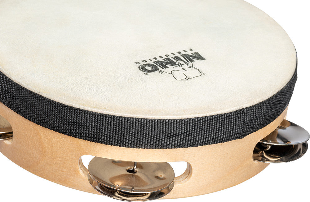 NINO Percussion Tamburin mit Kunststofffell - 6” einreihig
