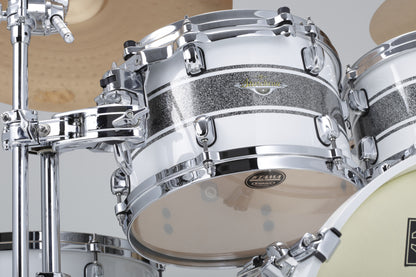 TAMA Starclassic Maple Lacquer Shell Kit 4 teilig - Silver Snow Racing Stripe/Chrom HW