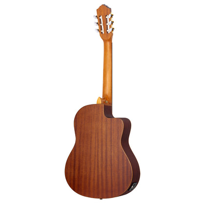 ORTEGA Family Series Pro 4/4 Slim Neck Konzertgitarre 6 String Lefty - Massive Zeder / Mahagoni Natur + Bag