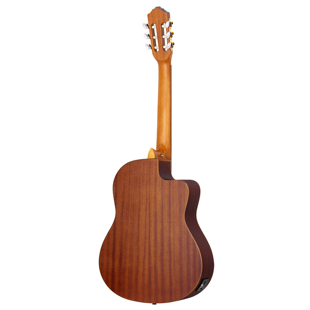 ORTEGA Family Series Pro 4/4 Slim Neck Konzertgitarre 6 String Lefty - Massive Zeder / Mahagoni Natur + Bag