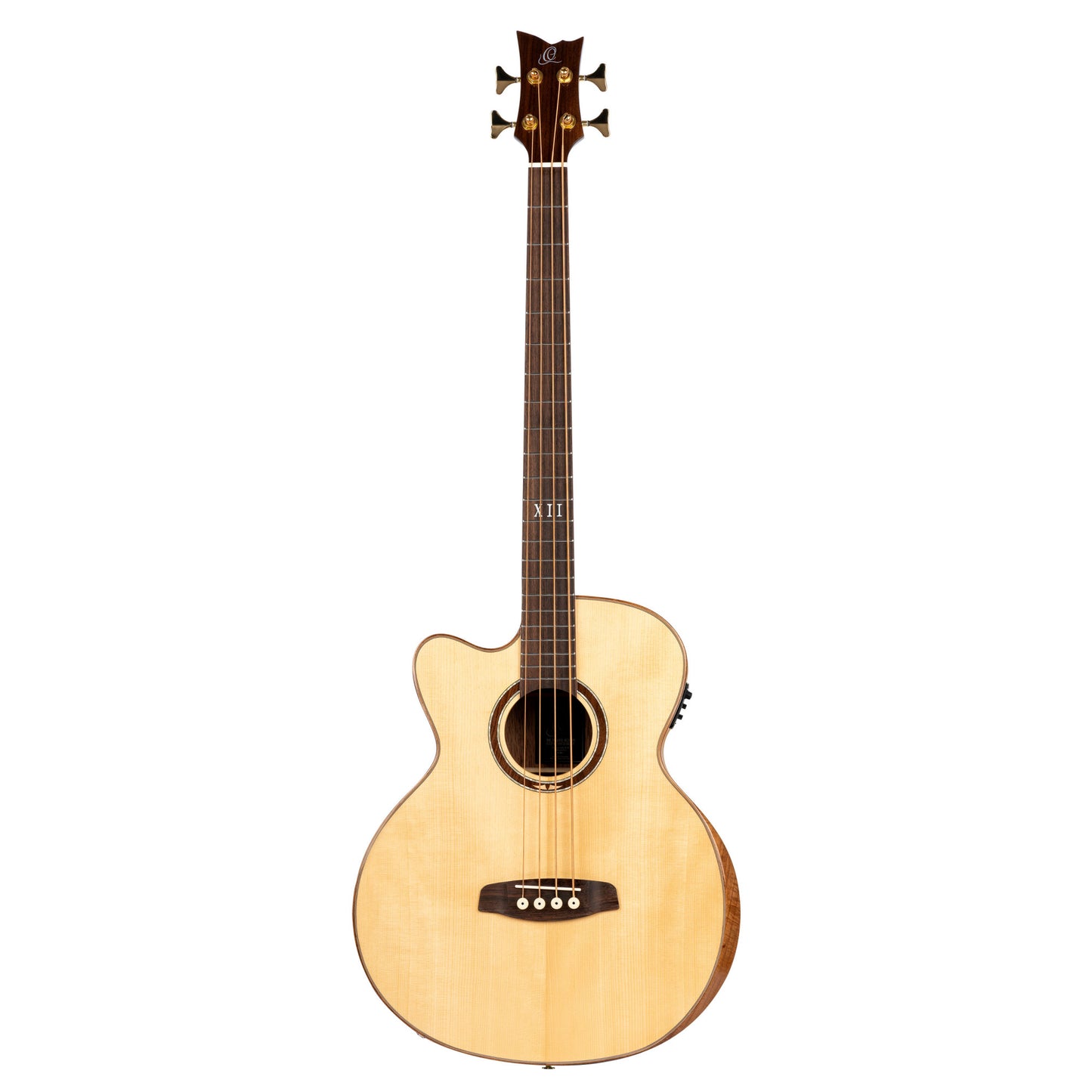 ORTEGA Private Room Series Akustikbass 4 String Medium Hals Preamp Lefty - inkl. eingebautem Armrest, Tasche