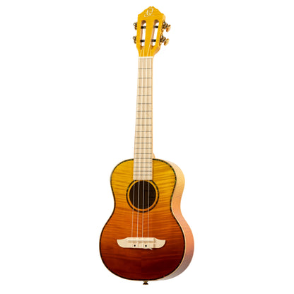 ORTEGA Prism Series Tenor Ukulele 4 String - Flamed Maple Tequila Burst Fade + Bag