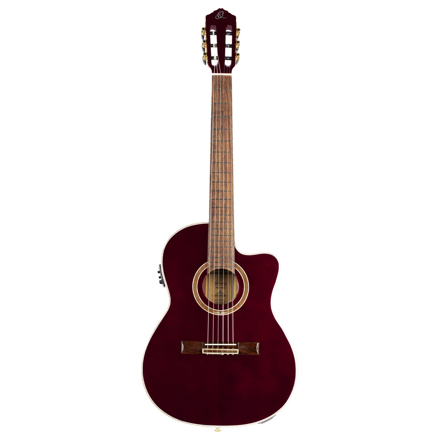 ORTEGA Performer Series 4/4 Thinline Konzertgitarre 6-String - Stained Red + Gigbag