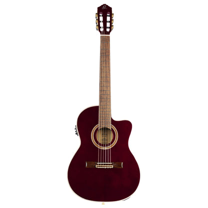 ORTEGA Performer Series 4/4 Thinline Konzertgitarre 6-String - Stained Red + Gigbag