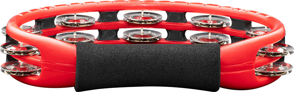 MEINL Percussion Traditional ABS Series Hand Held Molded ABS Tambourine - Red/vernickelte Stahl Jingles