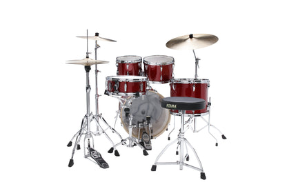 TAMA Imperialstar Drum Set 5 teilig - Burnt Red Mist/Chrom HW + MEINL Cymbals HCS Cymbal Kit/Stage Master Double-Braced Hardware Kit