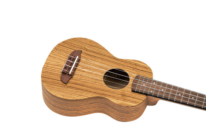 ORTEGA Timber Series Soprano Ukulele 4 String - Zebrawood Natural + Bag