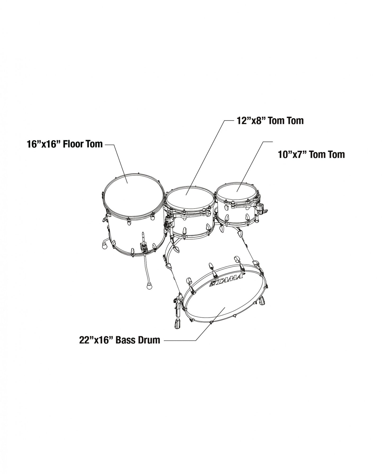 TAMA STAR Maple Shell Kit 4 pcs - Charcoal Brown Paraiso/Chrome HW