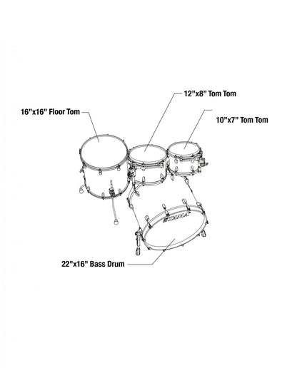 TAMA STAR Bubinga Shell Kit 4 pcs - Dark Red Cordia/Chrome HW