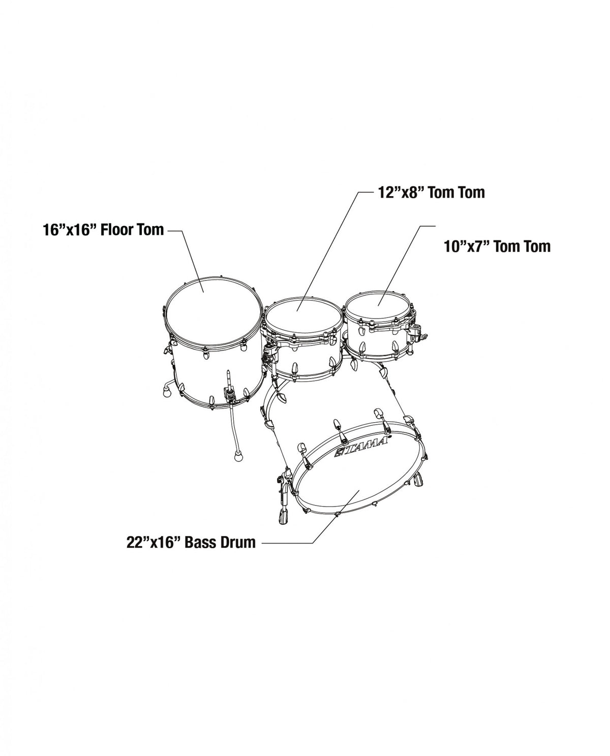 TAMA STAR Bubinga Shell Kit 4 pcs - Dark Red Cordia/Chrome HW
