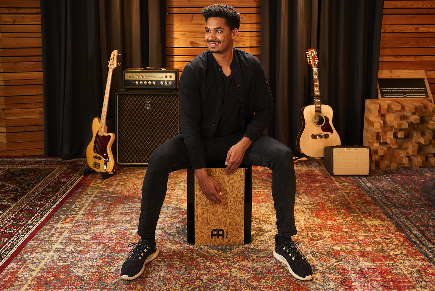 MEINL Percussion Bass Series Vertical Subwoofer Cajon - Makah-Burl