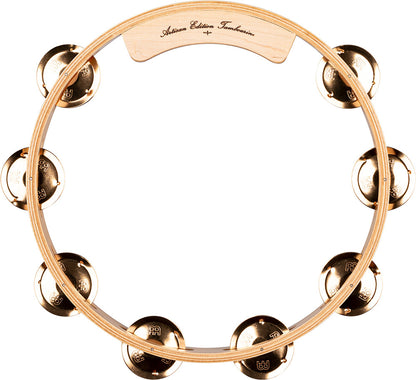 MEINL Percussion Artisan Edition Series Single-Row Wood Tambourine - 10"
