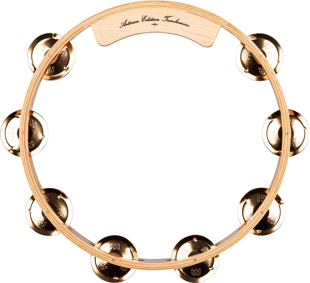 MEINL Percussion Artisan Edition Series Single-Row Wood Tambourine - 10"