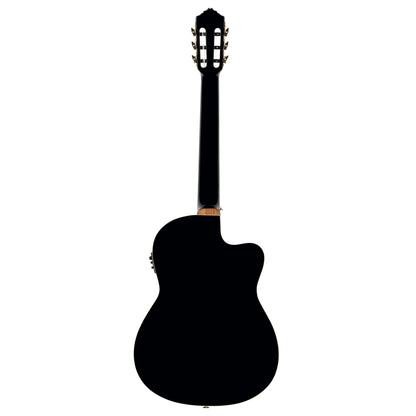 ORTEGA Performer Series 4/4 Thinline Konzertgitarre 6-String Lefty - Black + Gigbag