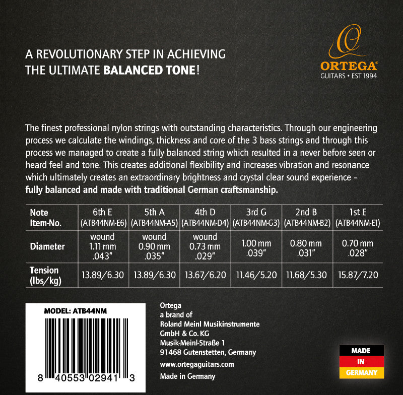 ORTEGA Atmosphere Balance Series Nylon String Set - Medium Tension