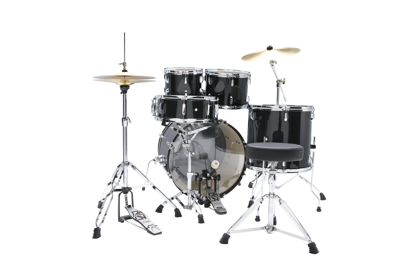 TAMA Stagestar Drum Set 5 teilig (22" BD) - Black Night Sparkle/Chrom HW + MEINL Cymbals BCS Cymbal Set