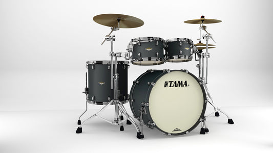 TAMA Starclassic Maple Lacquer Shell Kit 4 pcs -  Flat Black/Black Nickel HW