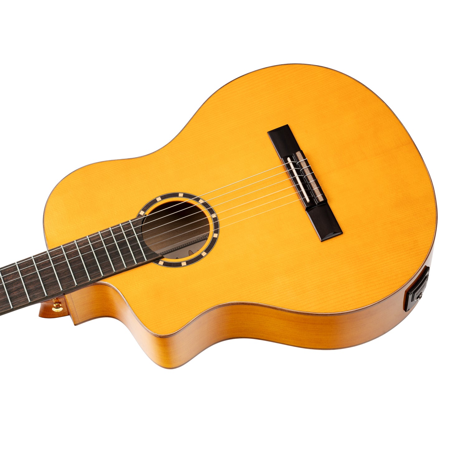ORTEGA Family Series Pro 4/4 Konzertgitarre 6 String Lefty - Massive Fichte / Cypress Gloss Stain Yellow + Bag