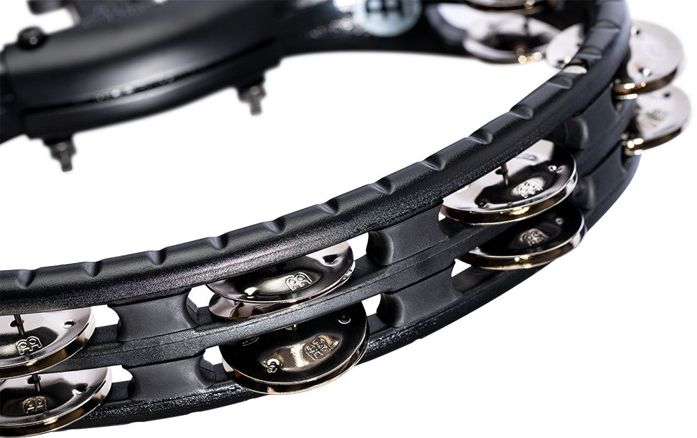 MEINL Percussion Traditional Mountable ABS Series Molded ABS Tambourine - Black/Nickel-Plated Jingles