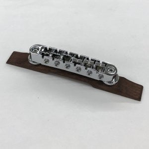 IBANEZ Bridge 6 String with Stud Screw & Nut, Wood Base, for AF55/AF75 - Chrome