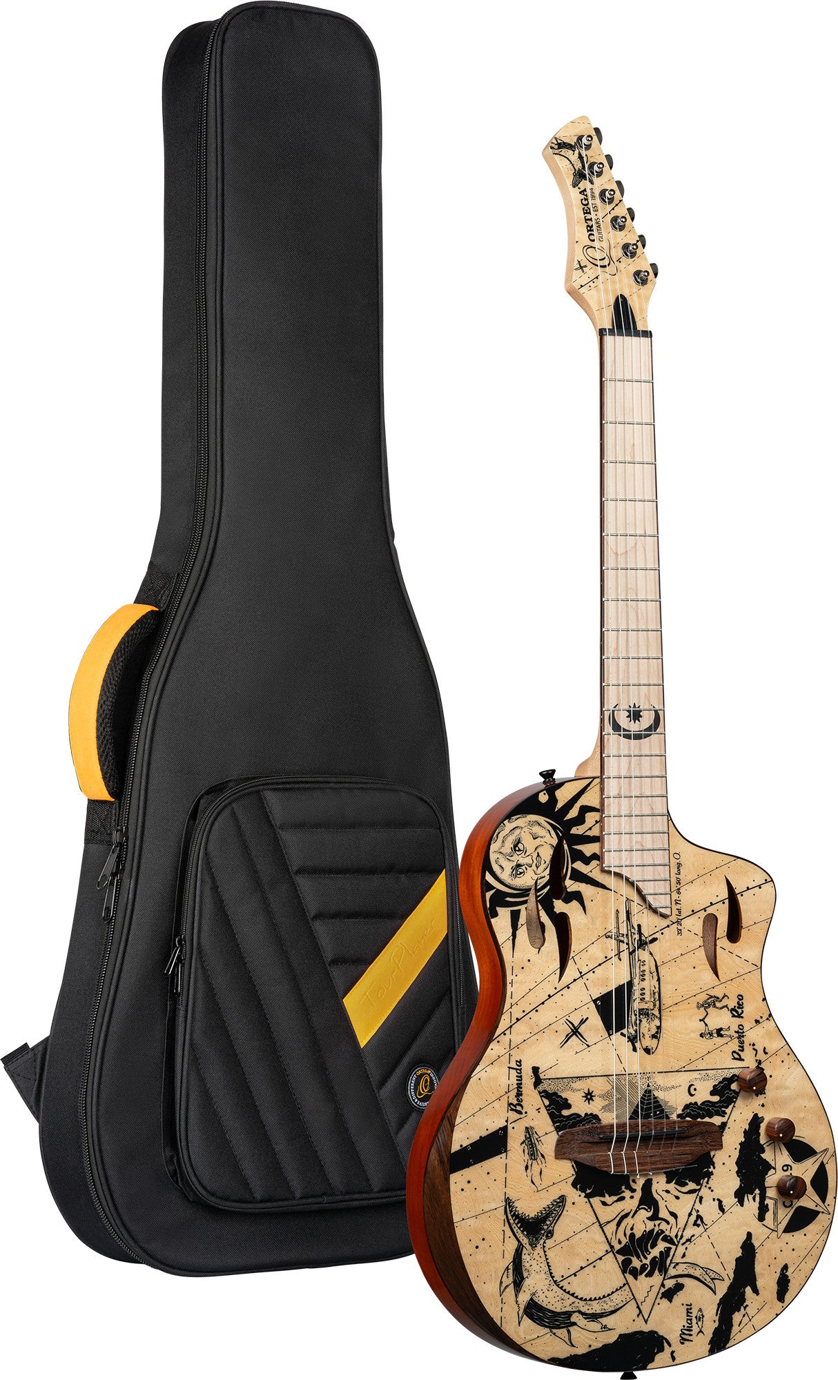 ORTEGA TourPlayer Series 4/4 Nylonsaitengitarre 6-String + Pro Gigbag