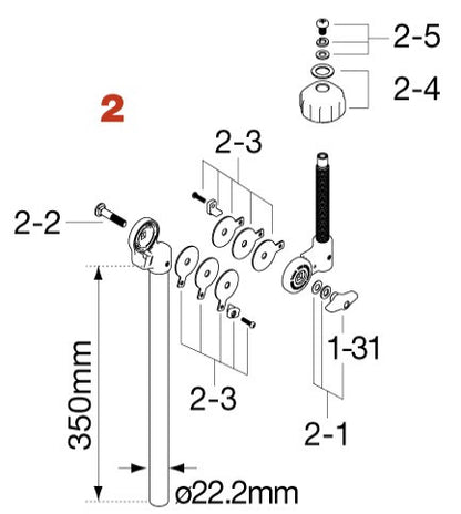 TAMA Mittelrohr für HS80HWN Tall Snare Stand