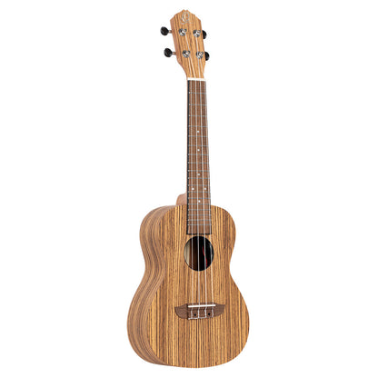 ORTEGA Timber Serie Konzert Preamp Ukulele 4 String Lefty - Zebrawood Natural + Bag