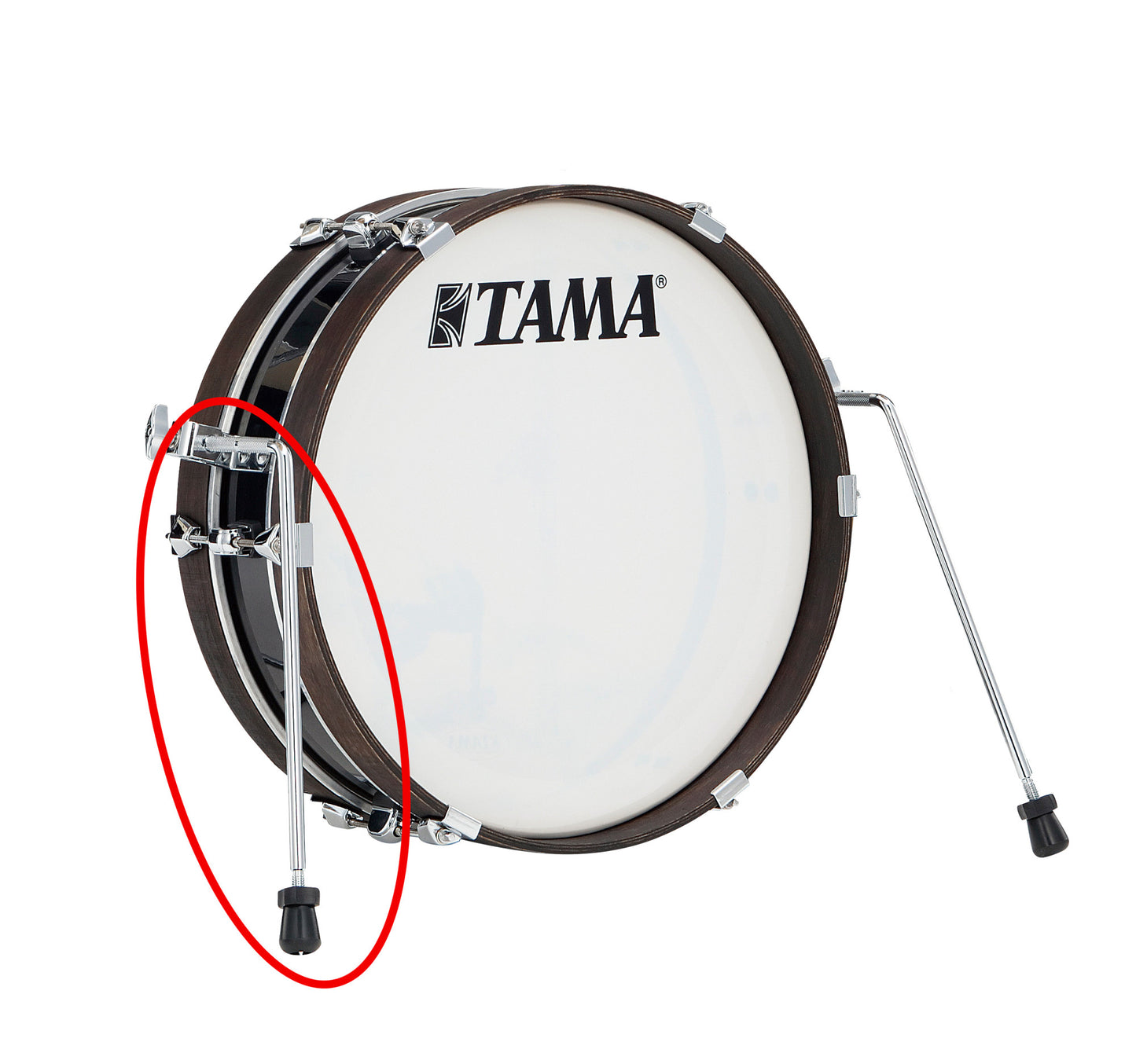 TAMA Bass Drum Beine für Club Jam Pancake - Chrom mit Gummifüßen 2 Stück