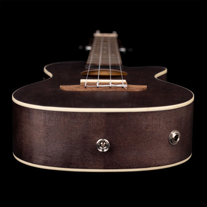 ORTEGA Earth Series Concert Preamp Ukulele 4 String - Okoume Coal Black