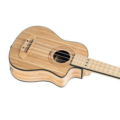 ORTEGA Bamboo Series Soprano Ukulele 4 String - Solid Bamboo Natural + Bag