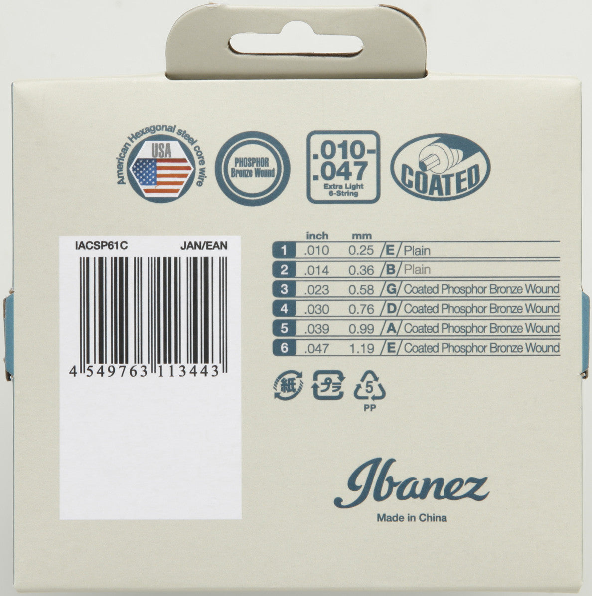 IBANEZ Saiten Set für 6 String Akustikgitarre - Extra Light