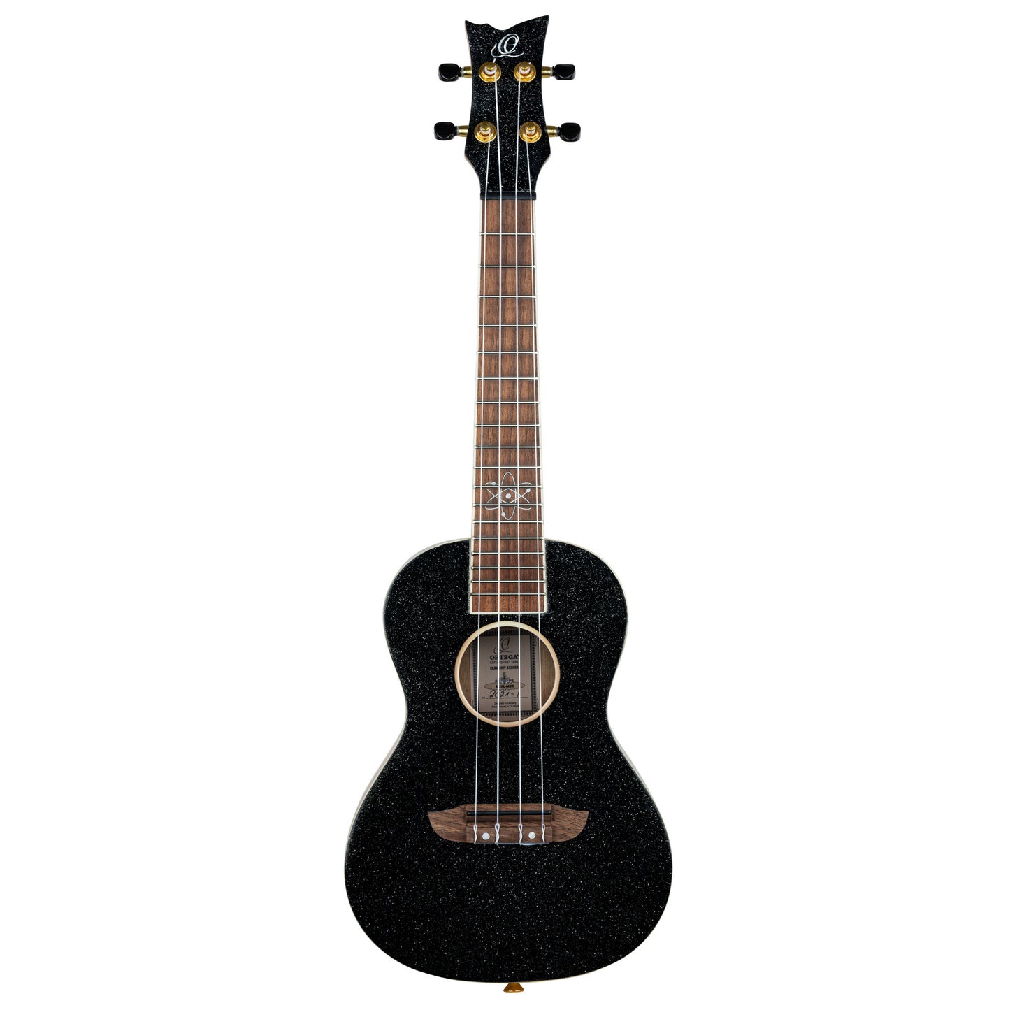 ORTEGA Element Serie Konzert Ukulele 4 String - Spruce / Catalpa Metallic Black + Bag