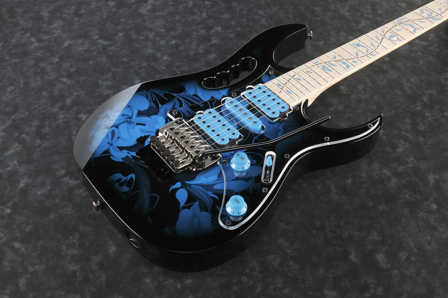 IBANEZ Steve Vai Signature JEM E-Guitar 6 String - Blue Floral Pattern + Gig Bag