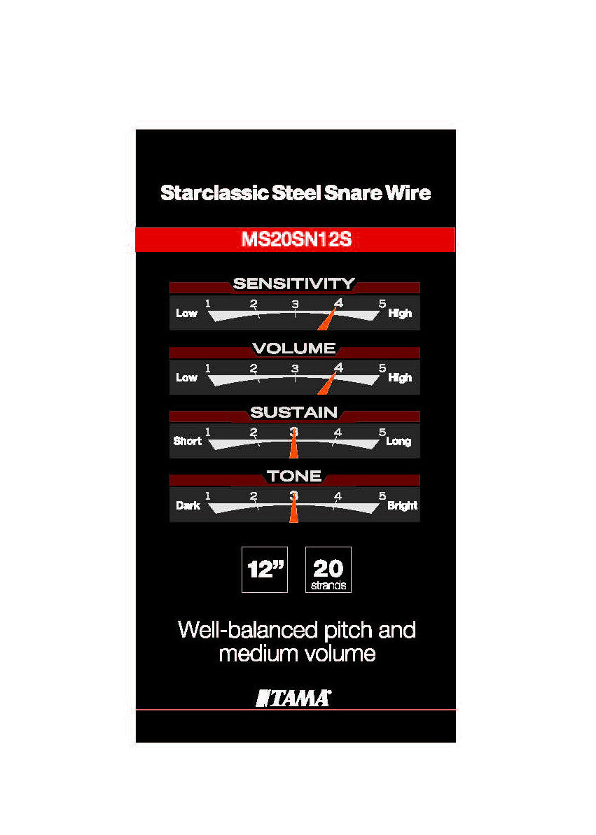 TAMA snare Strainer 12", 20 Spiral, Steel, with Starclassic Logo