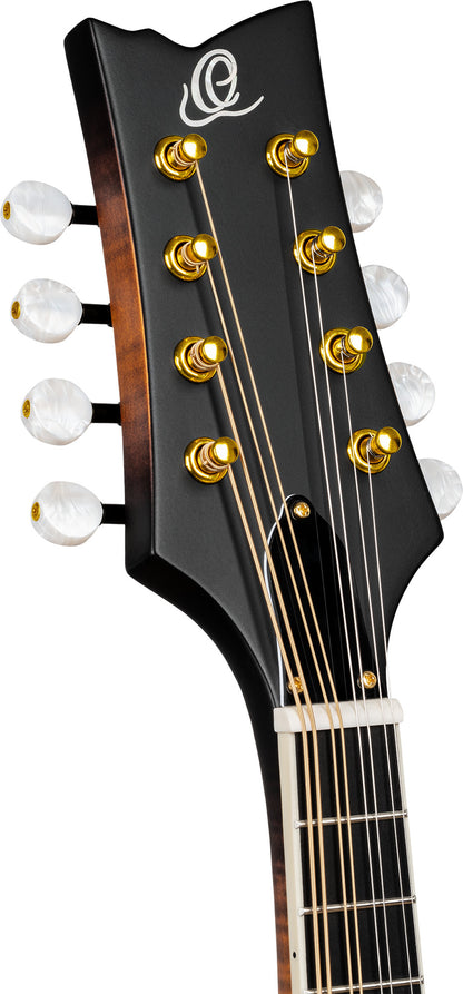 ORTEGA F-Style Serie Mandolin 8 String - Solid Spruce / Solid Flamed Antique Violin Oil + Bag