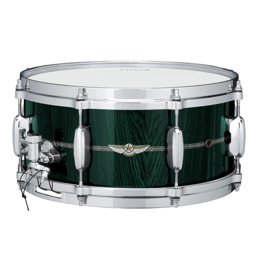 TAMA STAR Bubinga Snaredrum 14" x 5,5" - Dark Green Cordia/Chrom HW - Outside Inlay