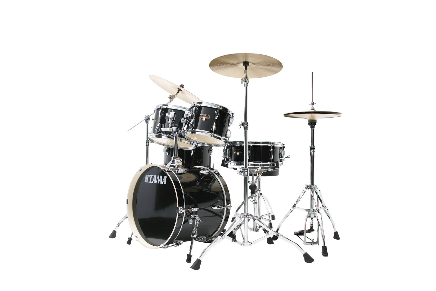 TAMA Imperialstar Drum Set 5 pcs - Hairline Black/Chrome HW + MEINL Cymbals HCS Cymbal Kit/Stage Master Double-Braced Hardware Kit