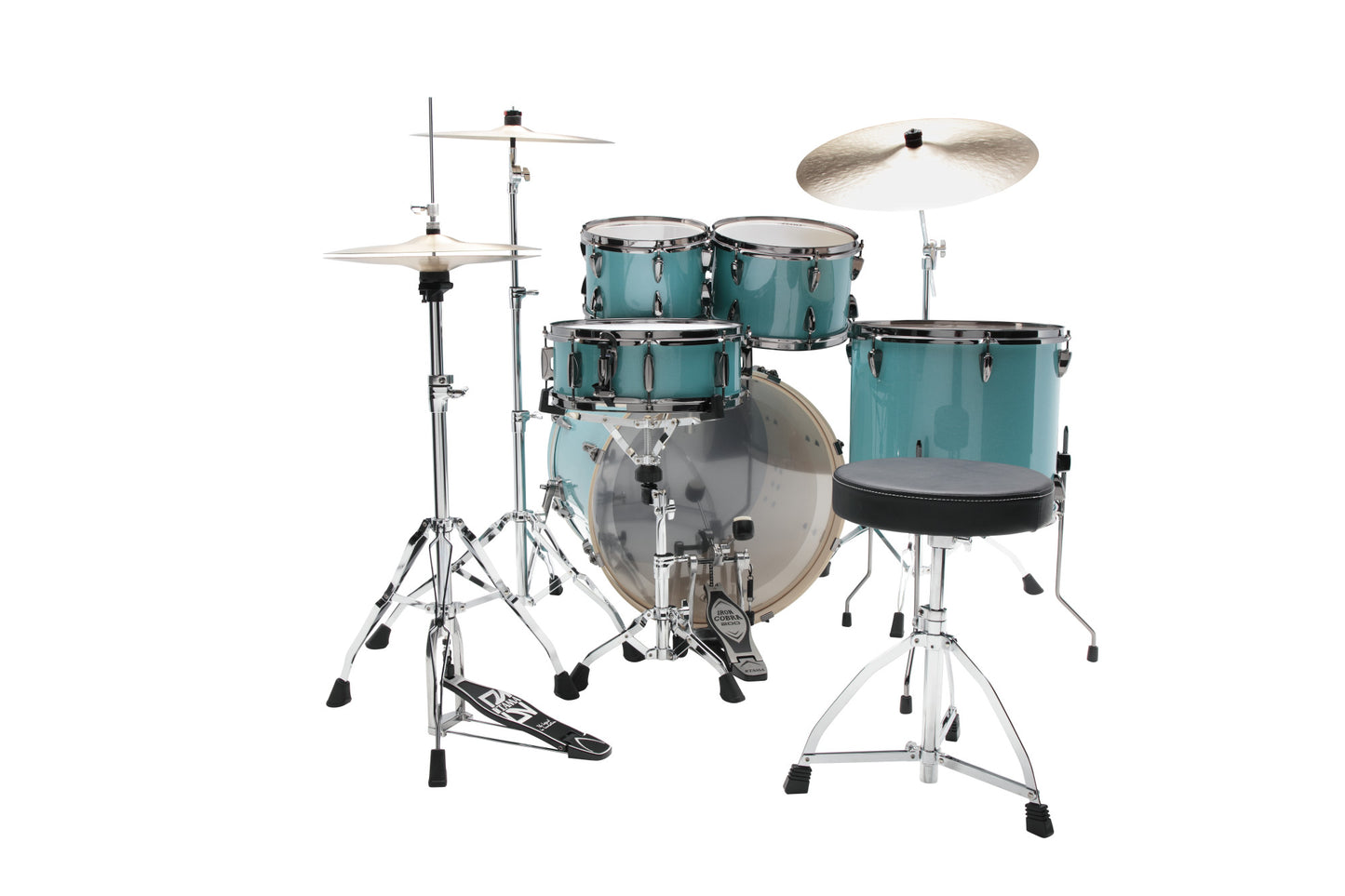 TAMA Imperialstar Drum Set 5 pcs - Sky Blue Mist/Chrome HW + MEINL Cymbals HCS Cymbal Kit/Stage Master Double-Braced Hardware Kit