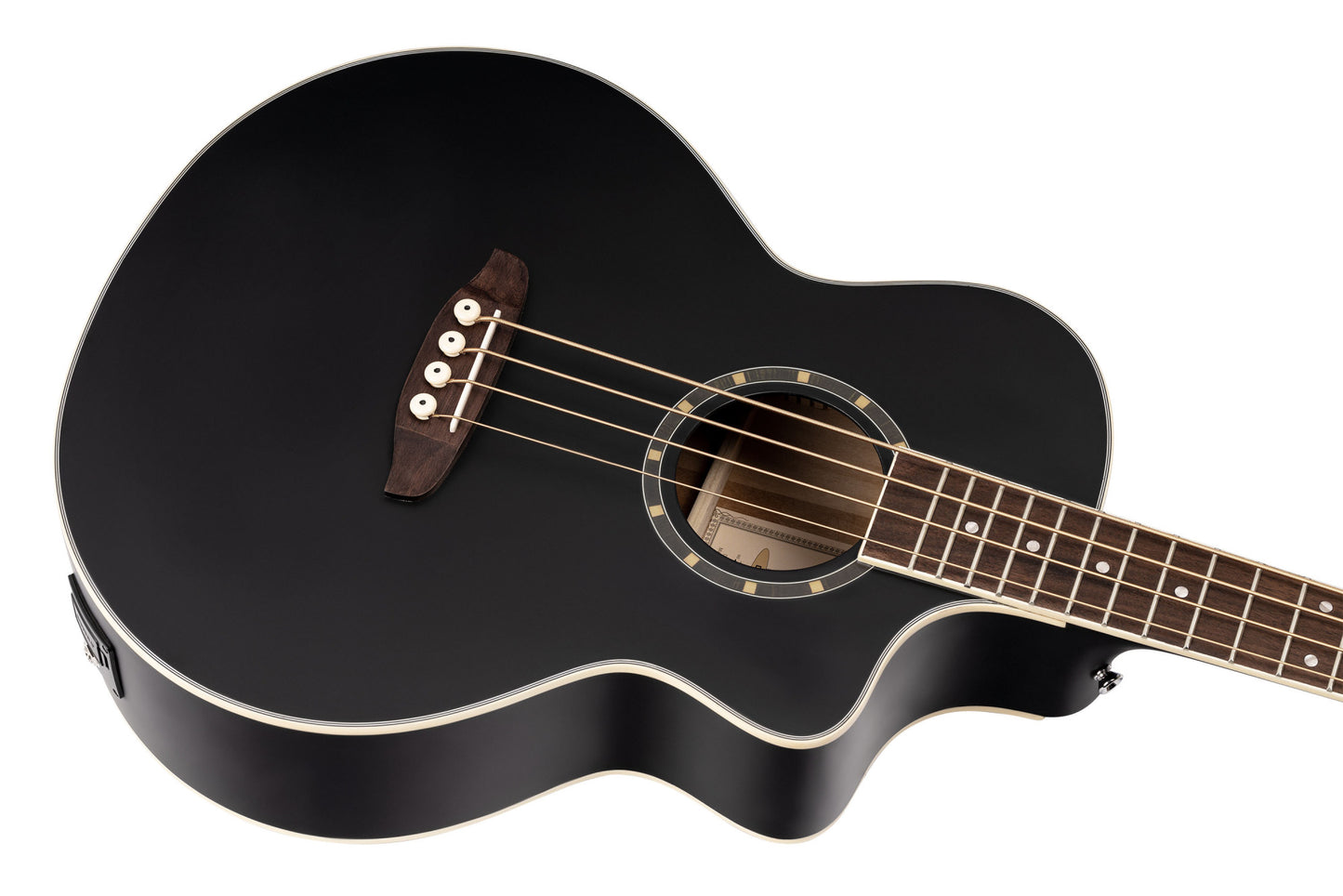 ORTEGA Deep Series 7 Medium Scale Acoustic Bass 4 String - Spruce / Mahogany Satin Black