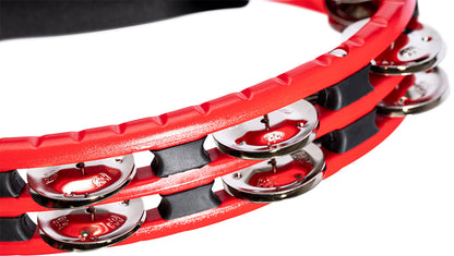 MEINL Percussion Traditional ABS Series Hand Held Molded ABS Tambourine - Red/vernickelte Stahl Jingles