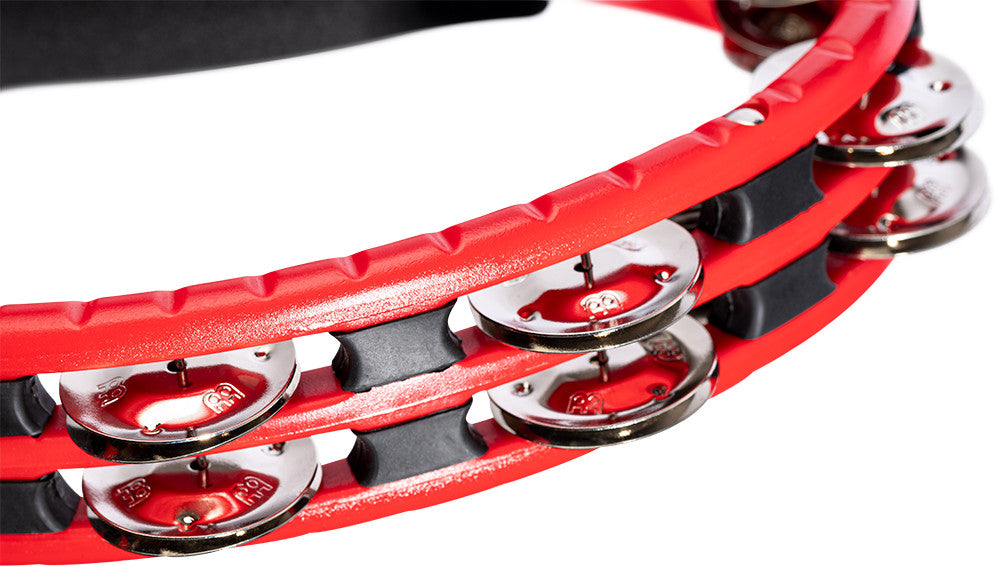 MEINL Percussion Traditional ABS Series Hand Held Molded ABS Tambourine - Red/vernickelte Stahl Jingles
