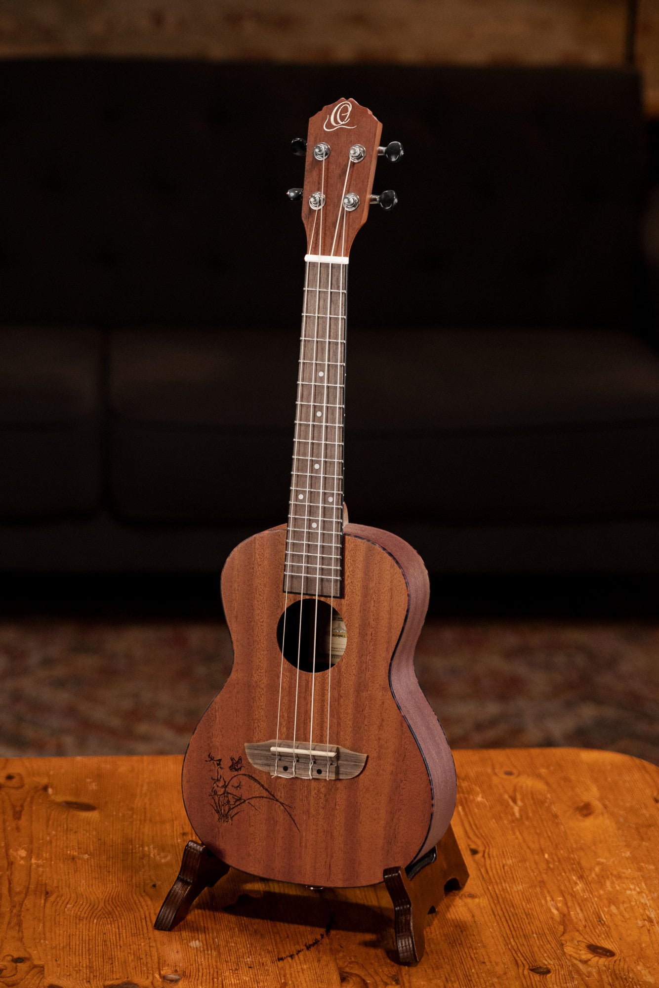 ORTEGA Bonfire Serie Konzert Ukulele 4 String Lefty - Fichte/Sapele Natur