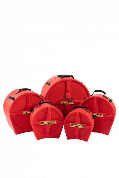 HARDCASE Rock/Fusion Case Set - 22“ Bass Drum, 10“ Tom, 12“ Tom, 16“ Floor Tom, 14“ Snare Drum - Red / komplett gepolstert