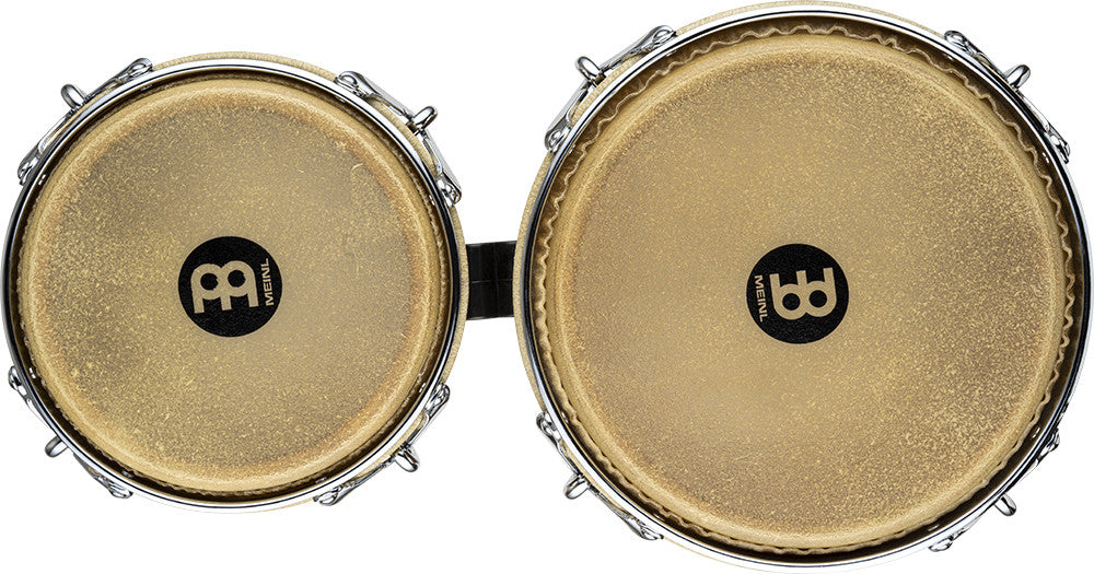 MEINL Percussion Woodcraft Series Wood Bongo 7" Macho & 9" Hembra - Zebra Finished Ash/Chrome HW